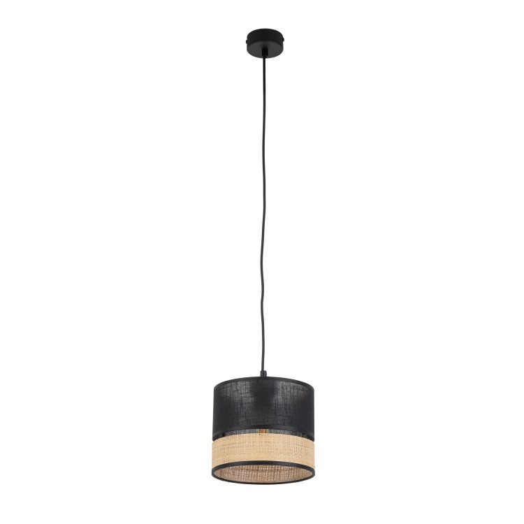 PAGLIA NEW BLACK Lampa wisząca 1 200 4765 TK Lighting Czarny Rafia, Czarny