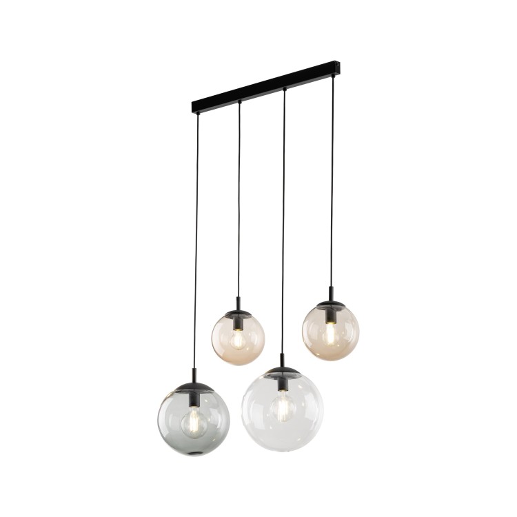 ESME MIX Lampa wisząca 4 Listwa 4795 TK Lighting Czarny Transparentny, Brązowy, Grafitowy