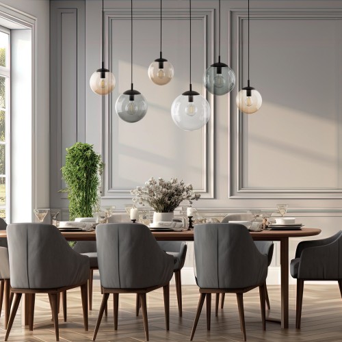 ESME MIX Lampa wisząca 6 Listwa 4797 TK Lighting Czarny Transparentny, Brązowy, Grafitowy