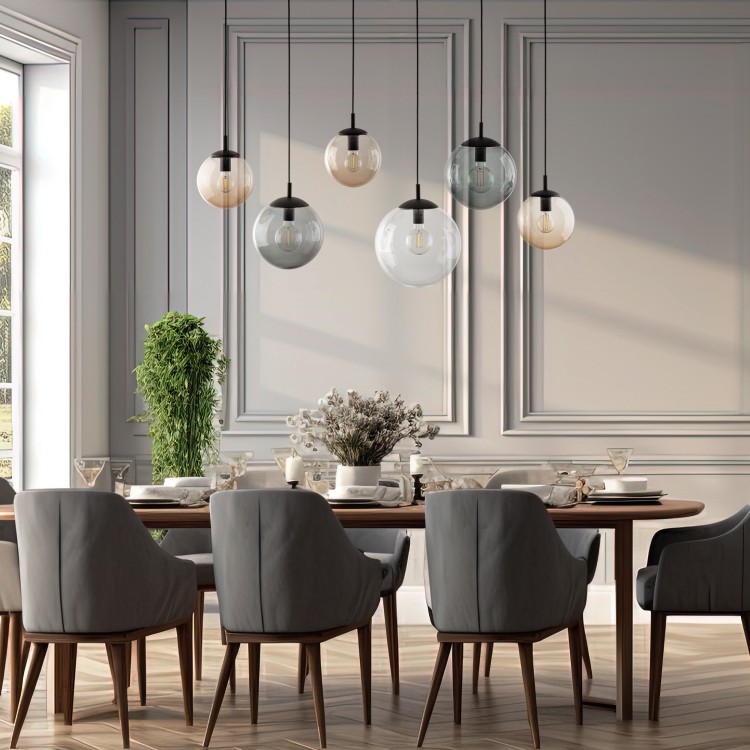 ESME MIX Lampa wisząca 6 Listwa 4797 TK Lighting Czarny Transparentny, Brązowy, Grafitowy