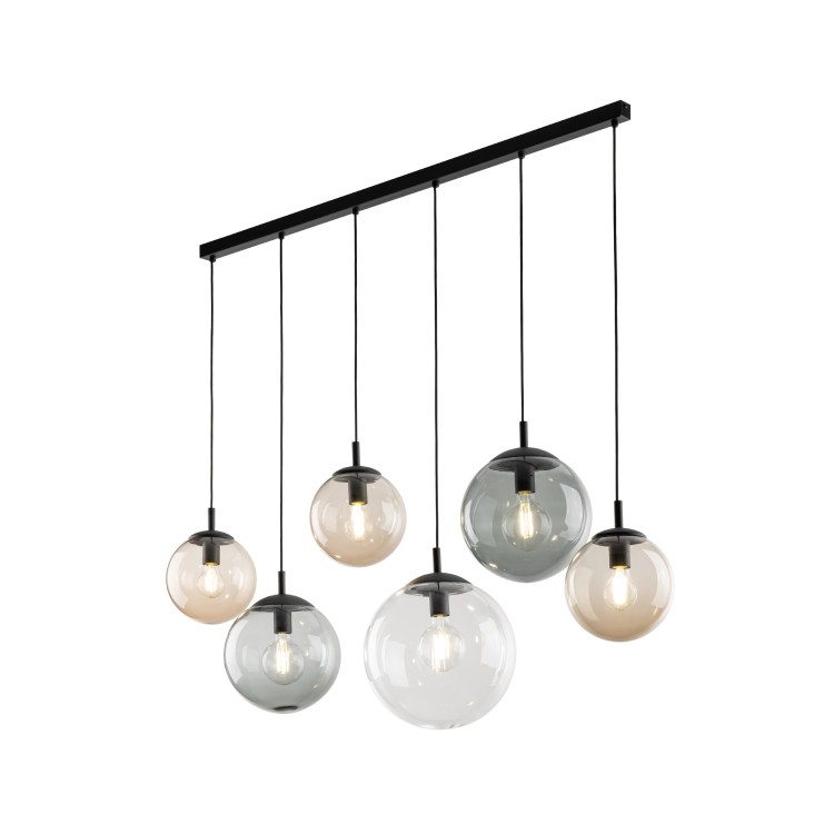 ESME MIX Lampa wisząca 6 Listwa 4797 TK Lighting Czarny Transparentny, Brązowy, Grafitowy