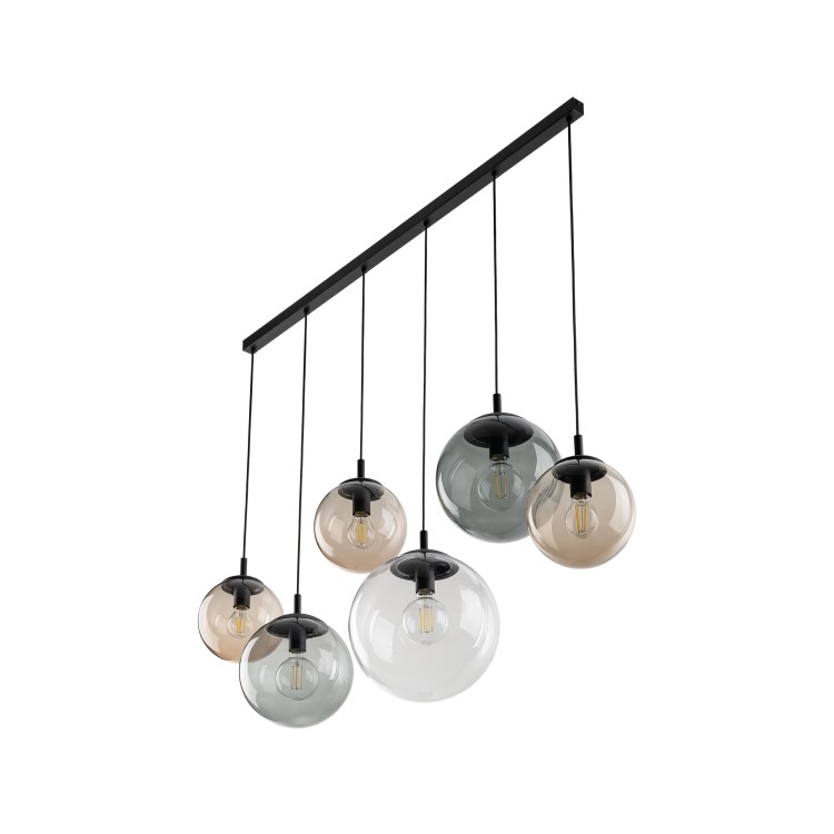 ESME MIX Lampa wisząca 6 Listwa 4797 TK Lighting Czarny Transparentny, Brązowy, Grafitowy