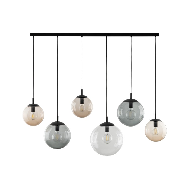 ESME MIX Lampa wisząca 6 Listwa 4797 TK Lighting Czarny Transparentny, Brązowy, Grafitowy