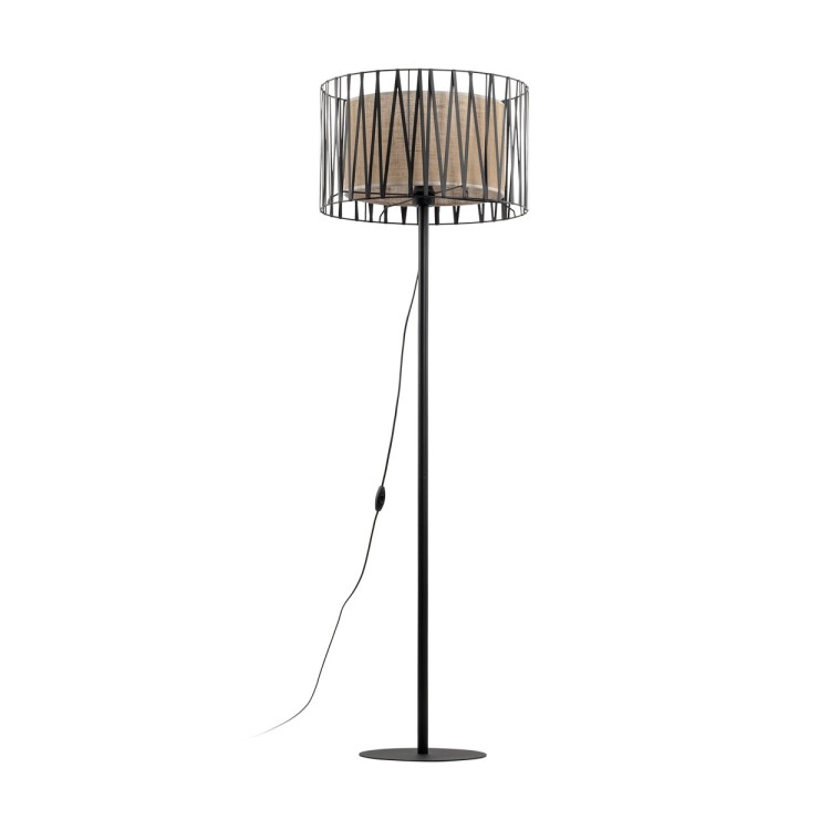 HARMONY NATURE Lampa podłogowa 1 5890 TK Lighting Czarny Juta, Czarny