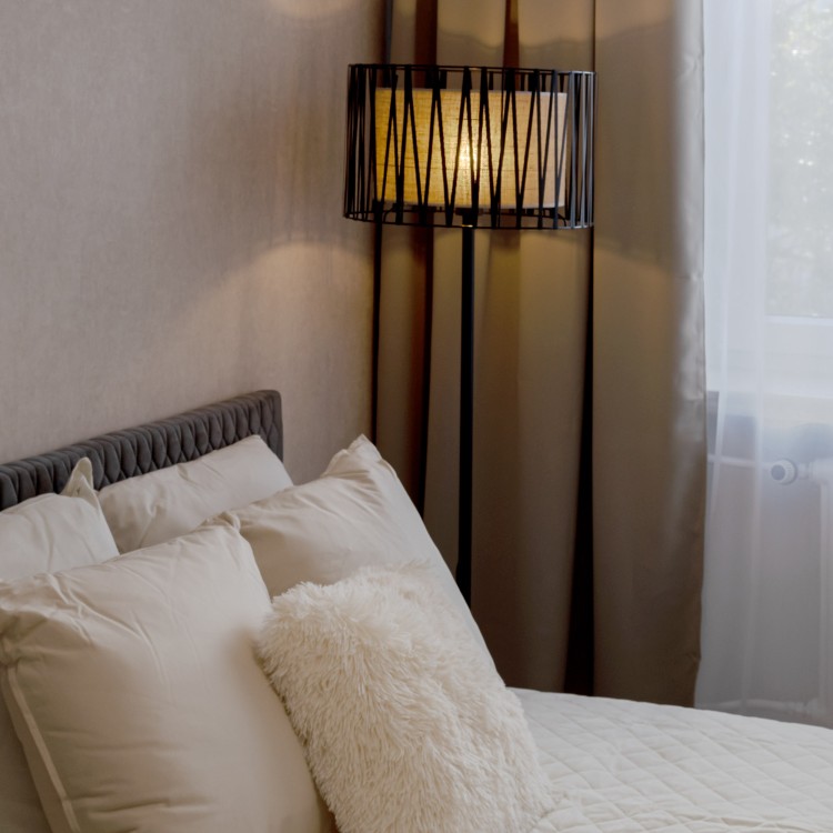 HARMONY NATURE Lampa podłogowa 1 5890 TK Lighting Czarny Juta, Czarny