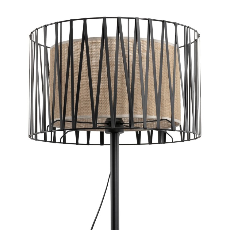 HARMONY NATURE Lampa podłogowa 1 5890 TK Lighting Czarny Juta, Czarny
