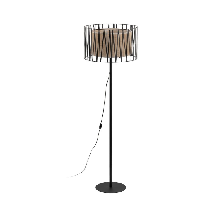 HARMONY NATURE Lampa podłogowa 1 5890 TK Lighting Czarny Juta, Czarny