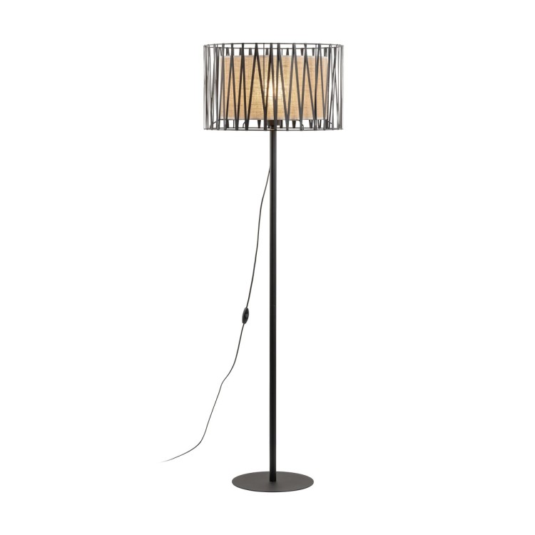 HARMONY NATURE Lampa podłogowa 1 5890 TK Lighting Czarny Juta, Czarny