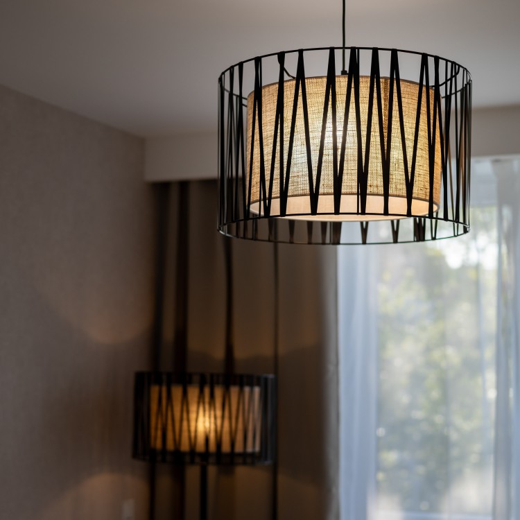 HARMONY NATURE Lampa wisząca 3 4557 TK Lighting Czarny Juta, Czarny