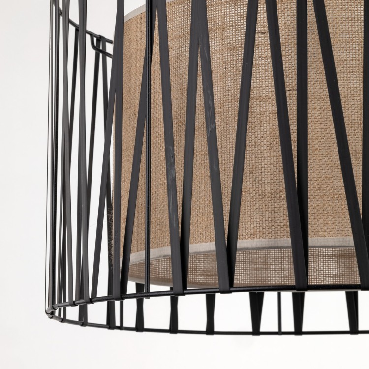 HARMONY NATURE Lampa wisząca 3 4557 TK Lighting Czarny Juta, Czarny