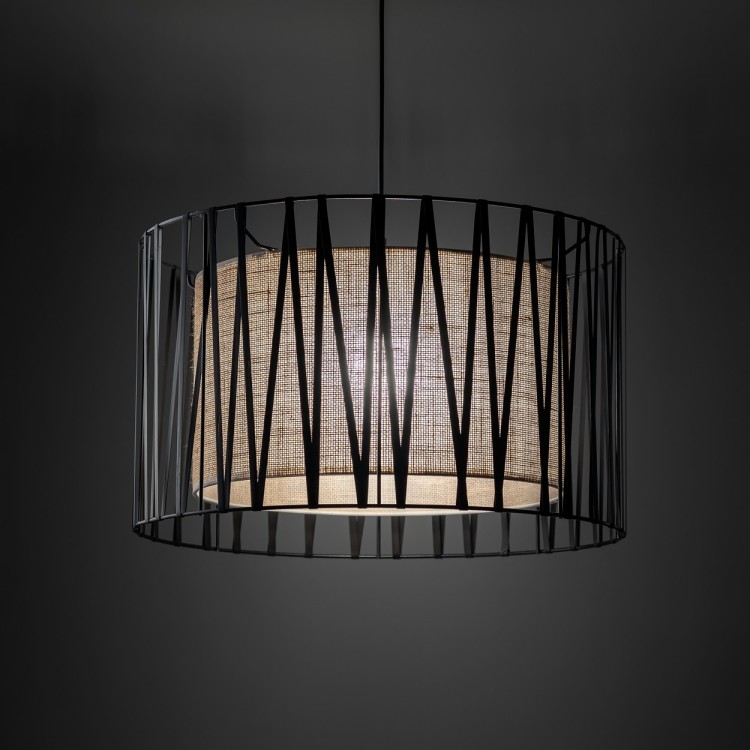 HARMONY NATURE Lampa wisząca 3 4557 TK Lighting Czarny Juta, Czarny