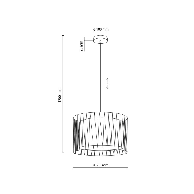 HARMONY NATURE Lampa wisząca 3 4557 TK Lighting Czarny Juta, Czarny