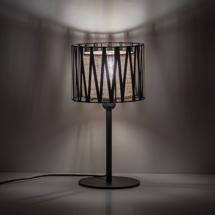 HARMONY NATURE Lampka nocna 1 5889 TK Lighting Czarny Juta
