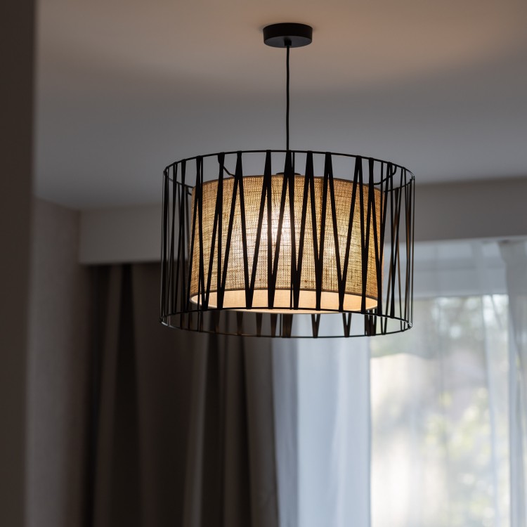 HARMONY NATURE Lampa wisząca 1 4562 TK Lighting Czarny Juta
