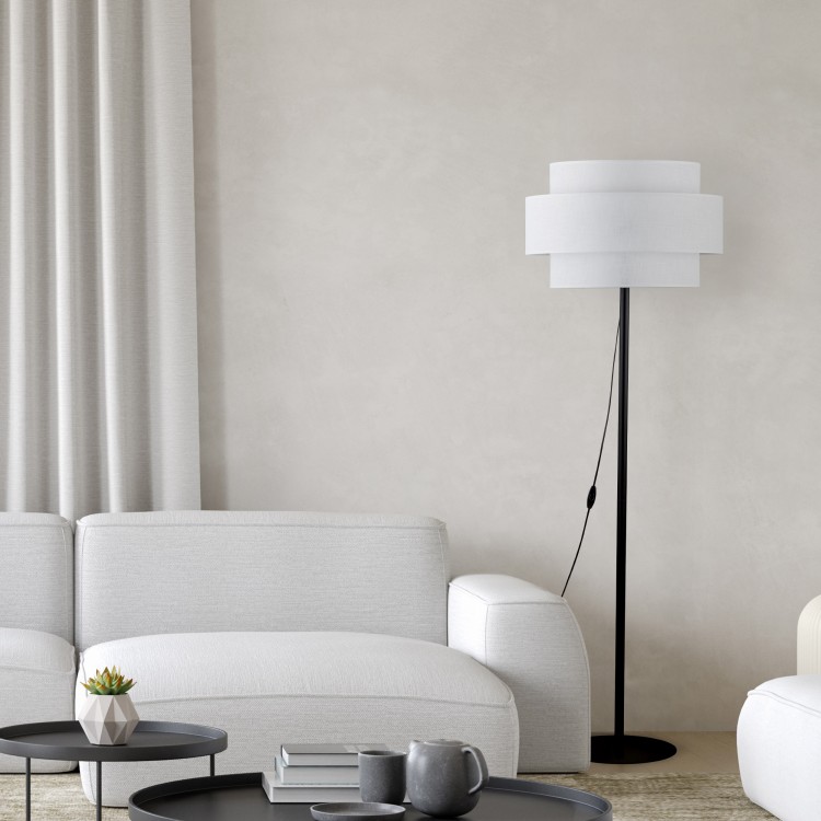 CALISTO WHITE Lampa podłogowa 1 5894 TK Lighting Czarny Biały
