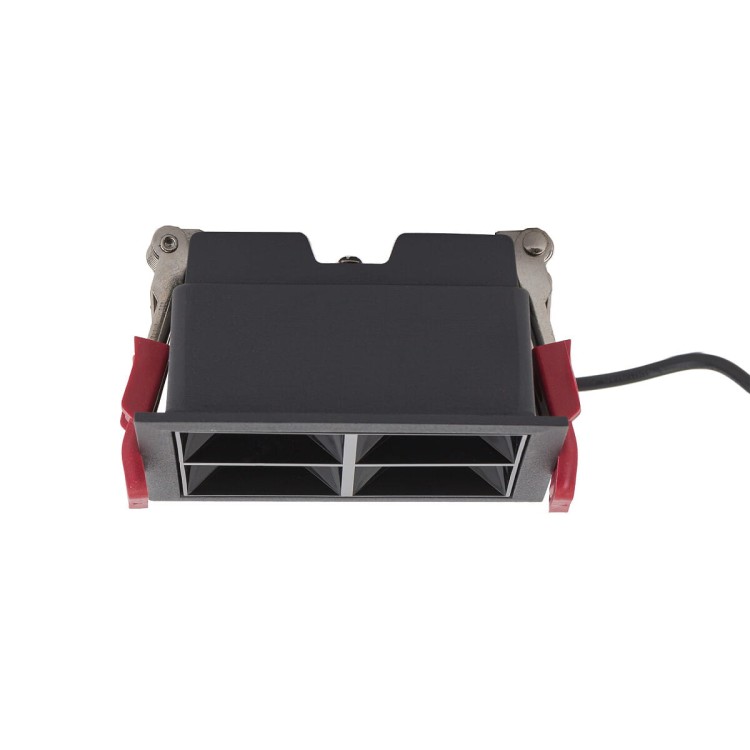 Oprawa kwadratowa Lampa spot punktowa MIDI LED BLACK RECESSED 10064 NOWODVORSKI Lighting 16W 4000K Loft nowoczesna sufitowa oświetlenie z soczewkami nie oślepia nie oślepiająca barwa dzienna neutralna podtynkowa czarna z zasilaczem Inspiracje Premium
