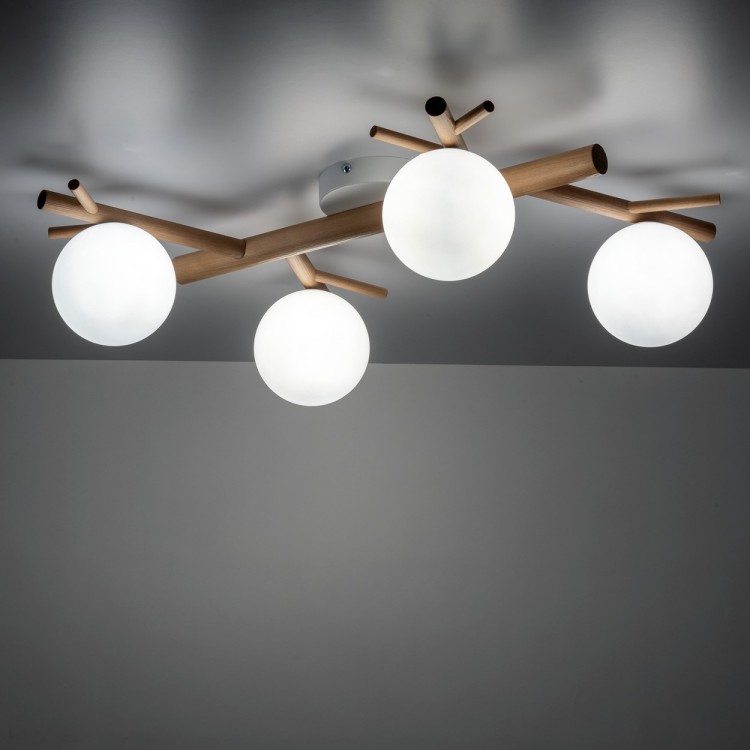 SHERON WHITE Lampa sufitowa 4 5309 TK Lighting Biały, Sosna Biały