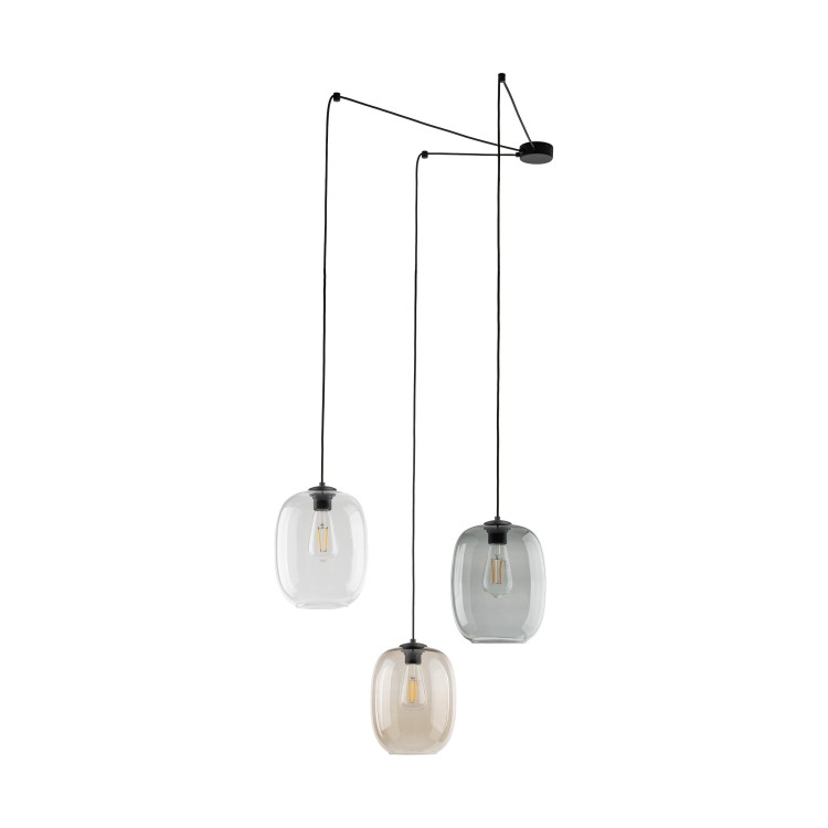 ELIO MIX Lampa wisząca 3 5972 TK Lighting Czarny Transparentny, Topaz, Grafitowy