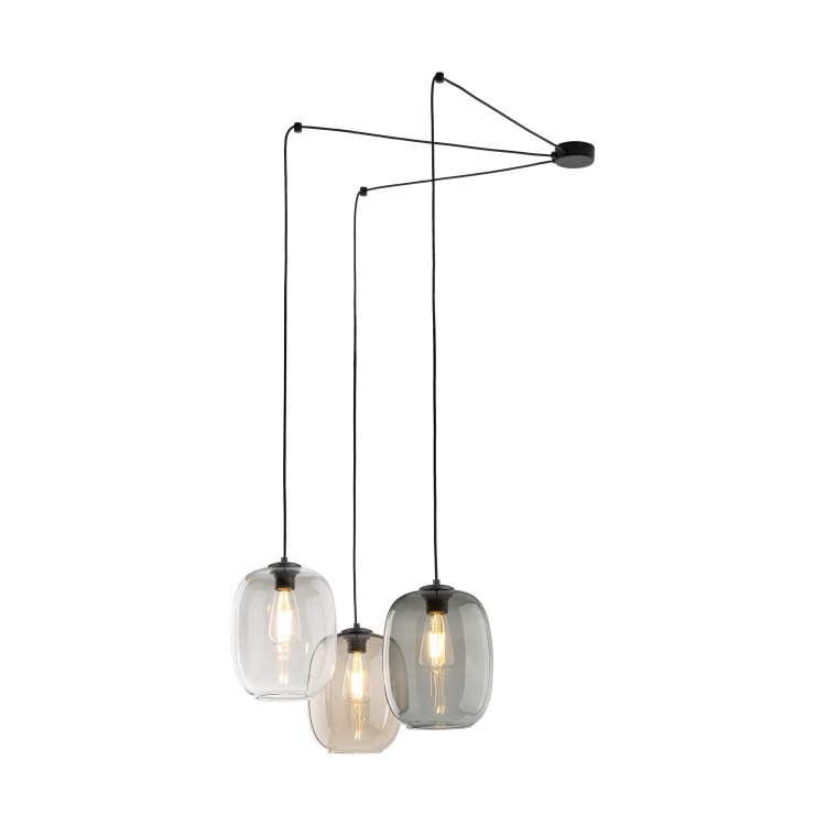 ELIO MIX Lampa wisząca 3 5972 TK Lighting Czarny Transparentny, Topaz, Grafitowy