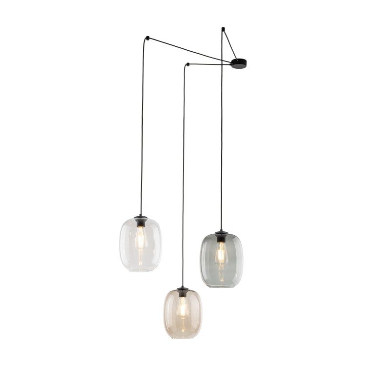 ELIO MIX Lampa wisząca 3 5972 TK Lighting Czarny Transparentny, Topaz, Grafitowy