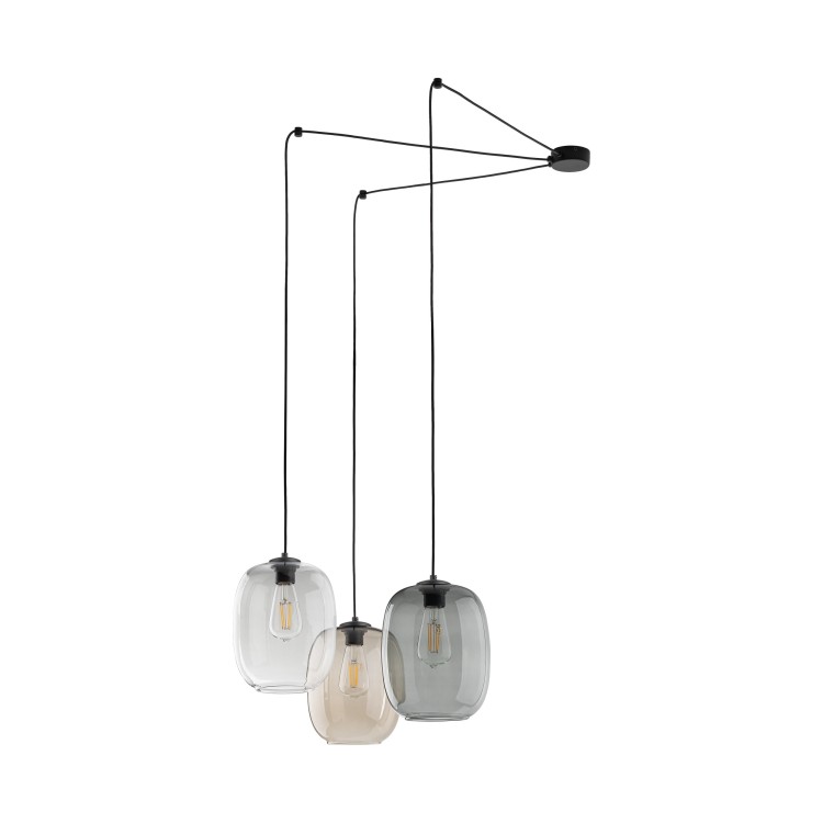 ELIO MIX Lampa wisząca 3 5972 TK Lighting Czarny Transparentny, Topaz, Grafitowy