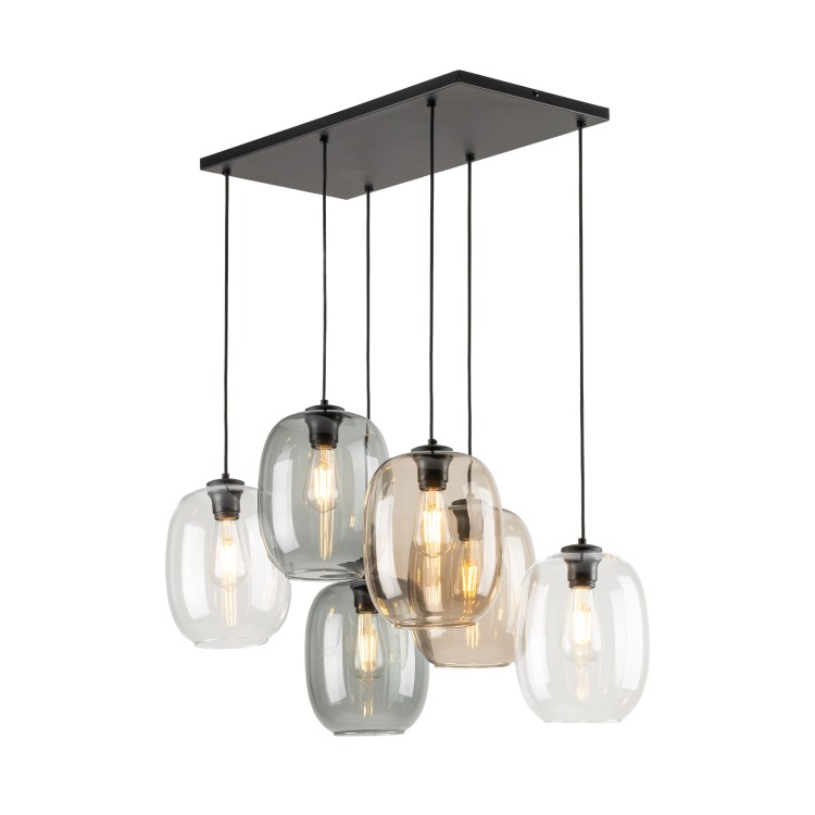 ELIO MIX Lampa wisząca 6 5974 TK Lighting Czarny Transparentny, Topaz, Grafitowy