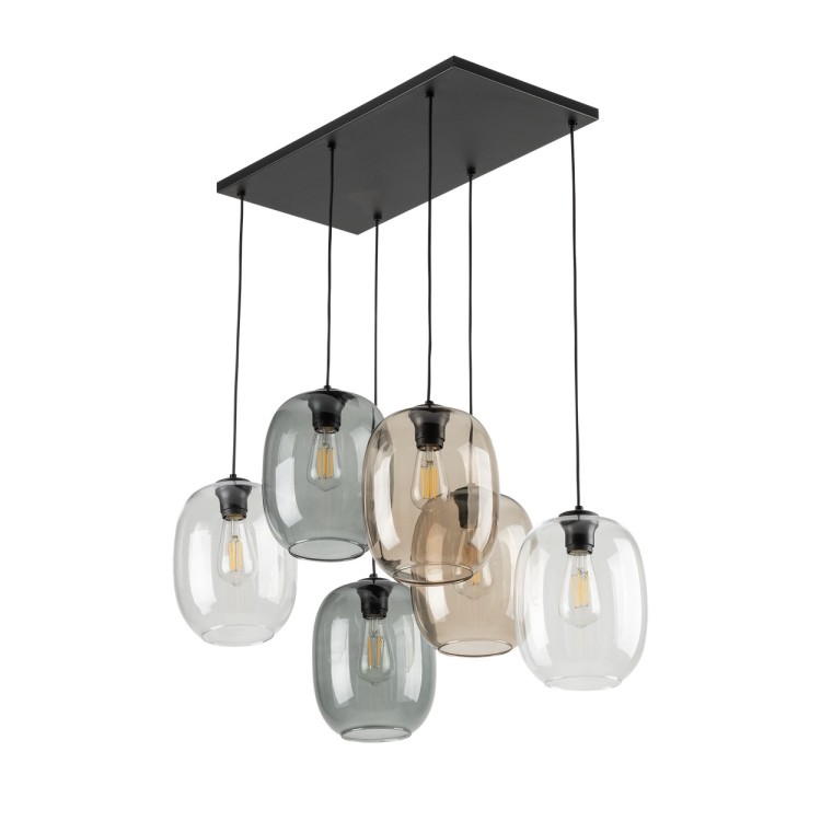 ELIO MIX Lampa wisząca 6 5974 TK Lighting Czarny Transparentny, Topaz, Grafitowy