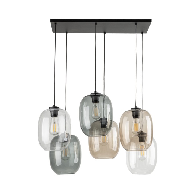 ELIO MIX Lampa wisząca 6 5974 TK Lighting Czarny Transparentny, Topaz, Grafitowy