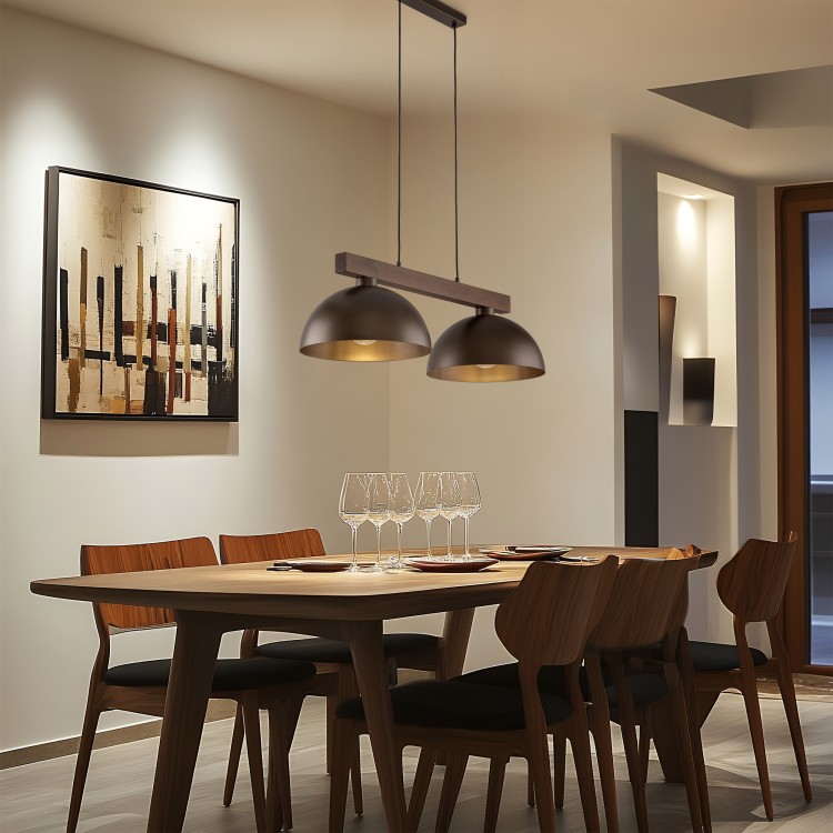 OSLO BROWN Lampa wisząca 2 4507 TK Lighting Brązowy, Orzech Brązowy