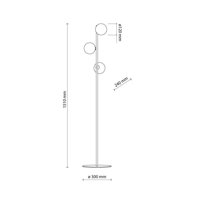 ESTERA BROWN Lampa podłogowa 3 6189 TK Lighting Brązowy Bursztynowy