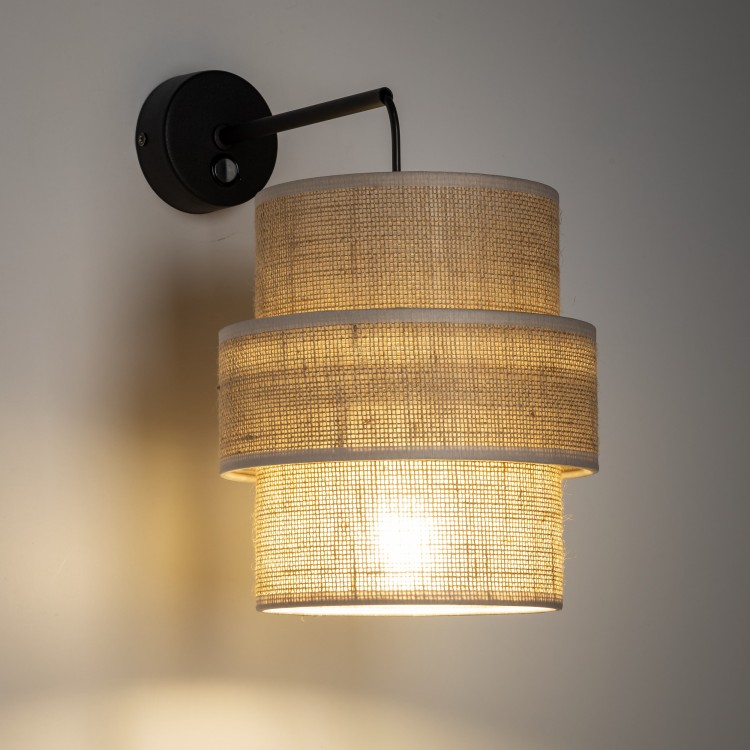 CALISTO JUTA Kinkiet 1 5400 TK Lighting Czarny Juta