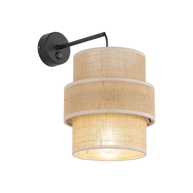 CALISTO JUTA Kinkiet 1 5400 TK Lighting Czarny Juta