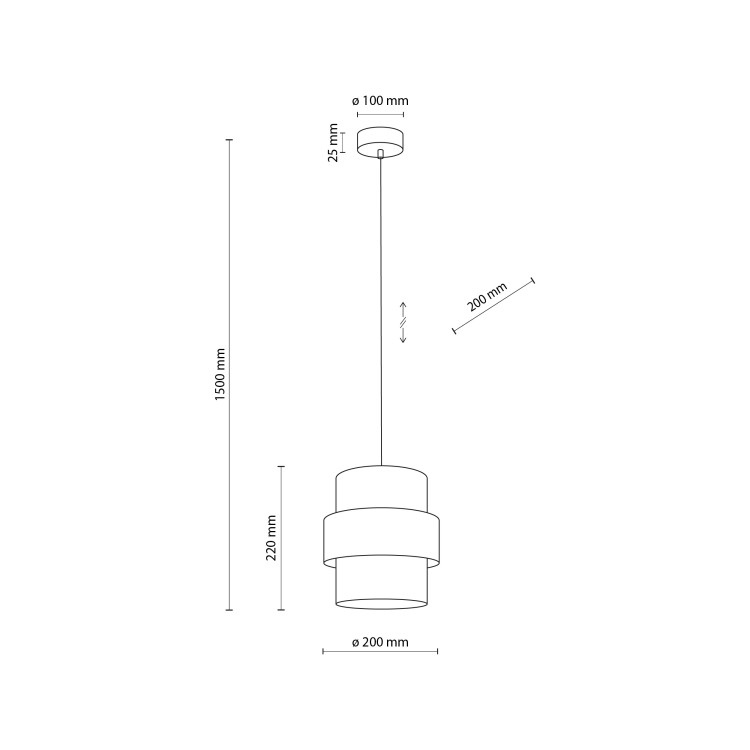 CALISTO JUTA Lampa wisząca 1 200 5401 TK Lighting Czarny Juta