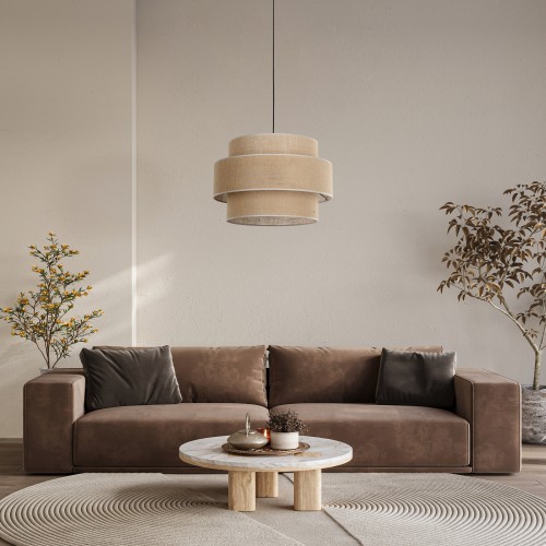 CALISTO JUTA Lampa wisząca 3 500 5402 TK Lighting Czarny Juta