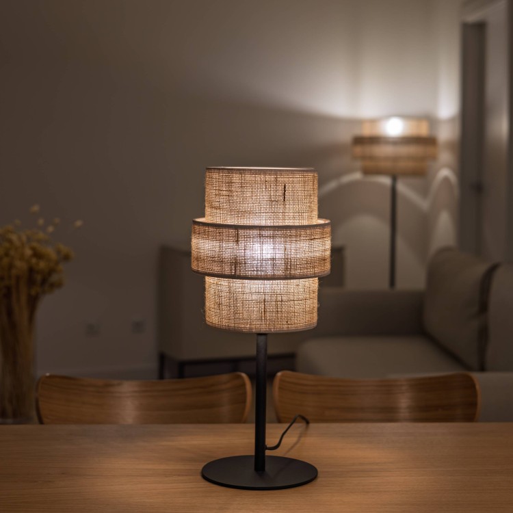 CALISTO JUTA Lampka nocna 1 5404 TK Lighting Czarny Juta