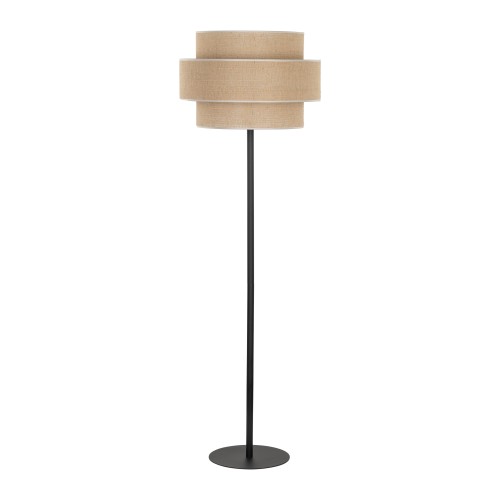 CALISTO JUTA Lampa podłogowa 1 5405 TK Lighting Czarny Juta