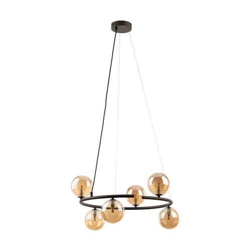 ANABELLE BROWN Lampa wisząca 6 6571 TK Lighting Brązowy Bursztynowy