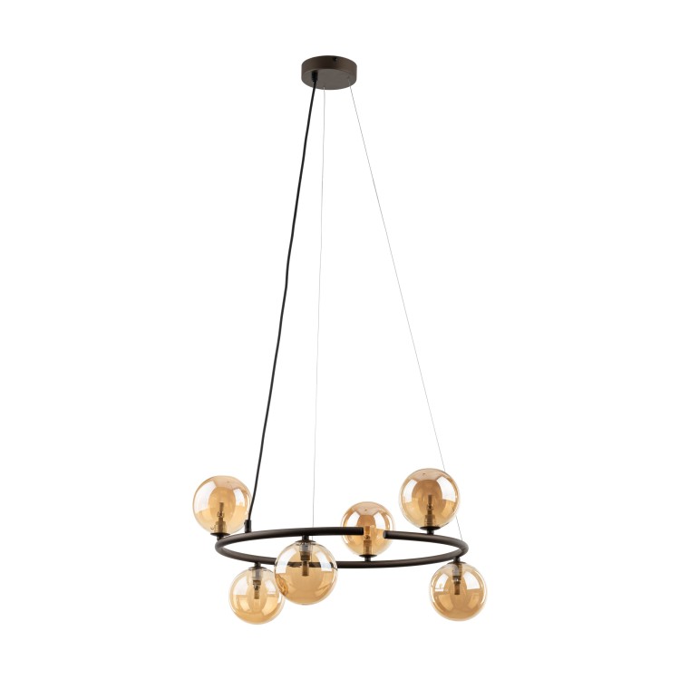 ANABELLE BROWN Lampa wisząca 6 6571 TK Lighting Brązowy Bursztynowy