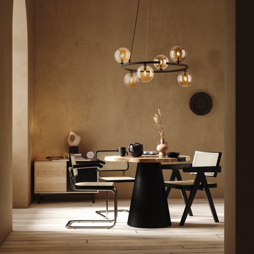 ANABELLE BROWN Lampa wisząca 6 6571 TK Lighting Brązowy Bursztynowy