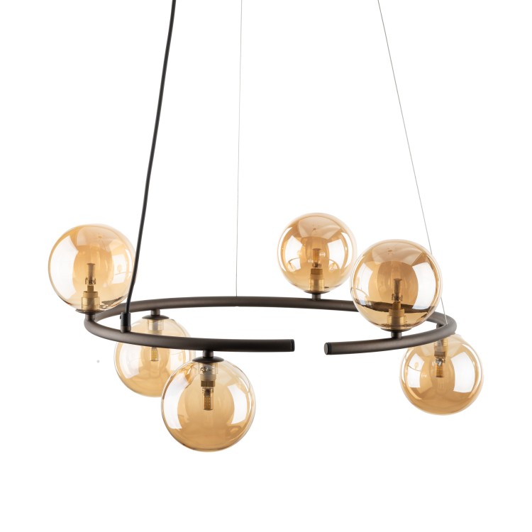 ANABELLE BROWN Lampa wisząca 6 6571 TK Lighting Brązowy Bursztynowy
