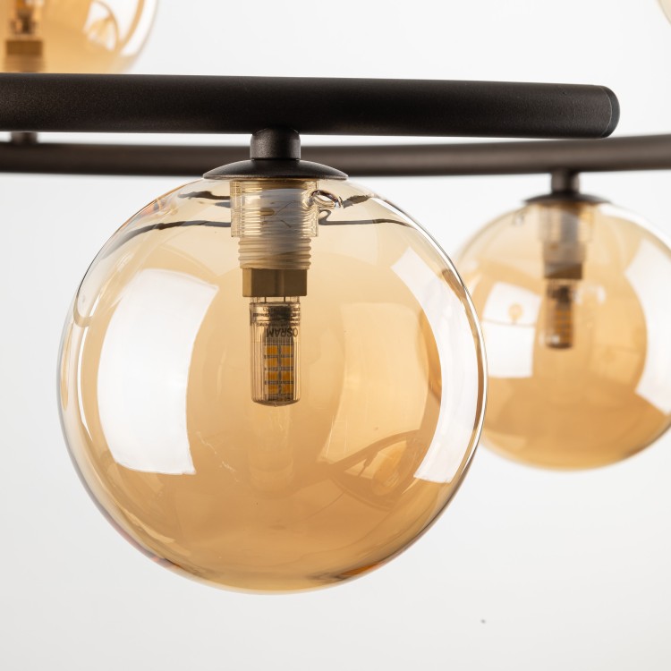 ANABELLE BROWN Lampa wisząca 6 6571 TK Lighting Brązowy Bursztynowy