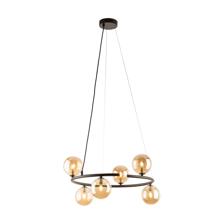ANABELLE BROWN Lampa wisząca 6 6571 TK Lighting Brązowy Bursztynowy