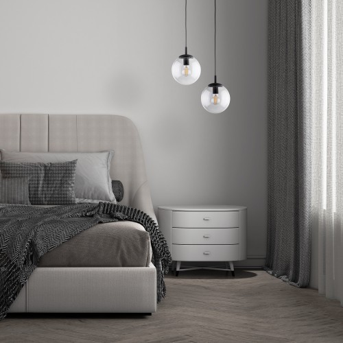ESME TRANSPARENT Lampa wisząca 1 300 3267 TK Lighting Czarny Transparentny