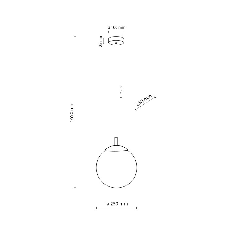 ESME WHITE Lampa wisząca 1 250 5669 TK Lighting Czarny Biały