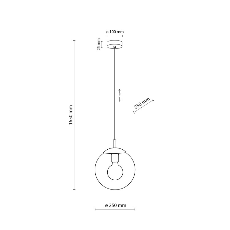 ESME GRAPHITE Lampa wisząca 1 250 5378 TK Lighting Czarny Grafitowy