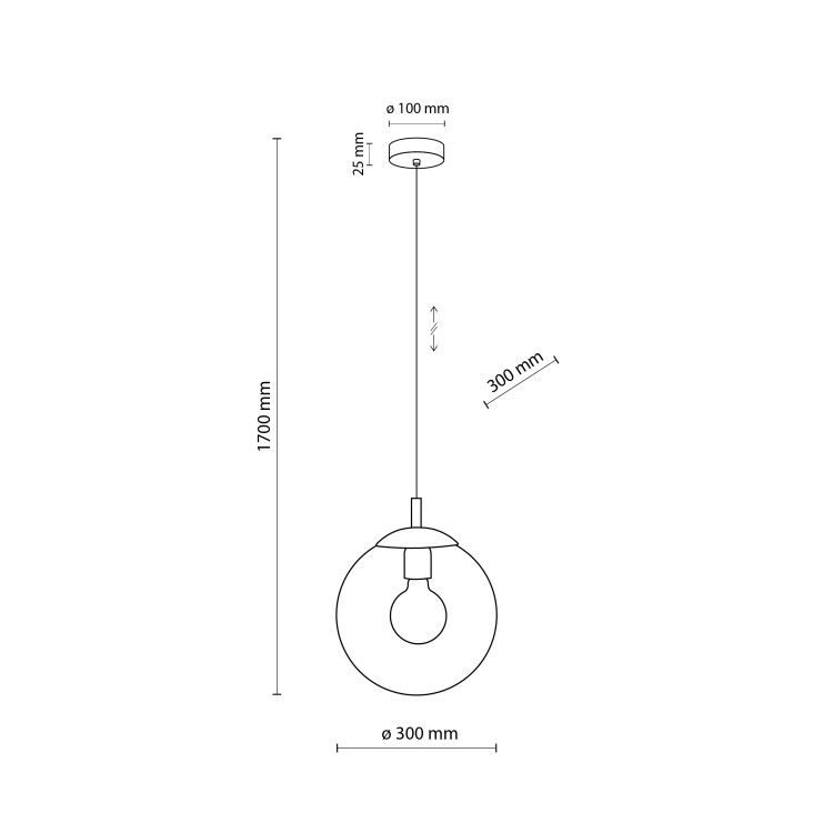 ESME GRAPHITE Lampa wisząca 1 250 5378 TK Lighting Czarny Grafitowy