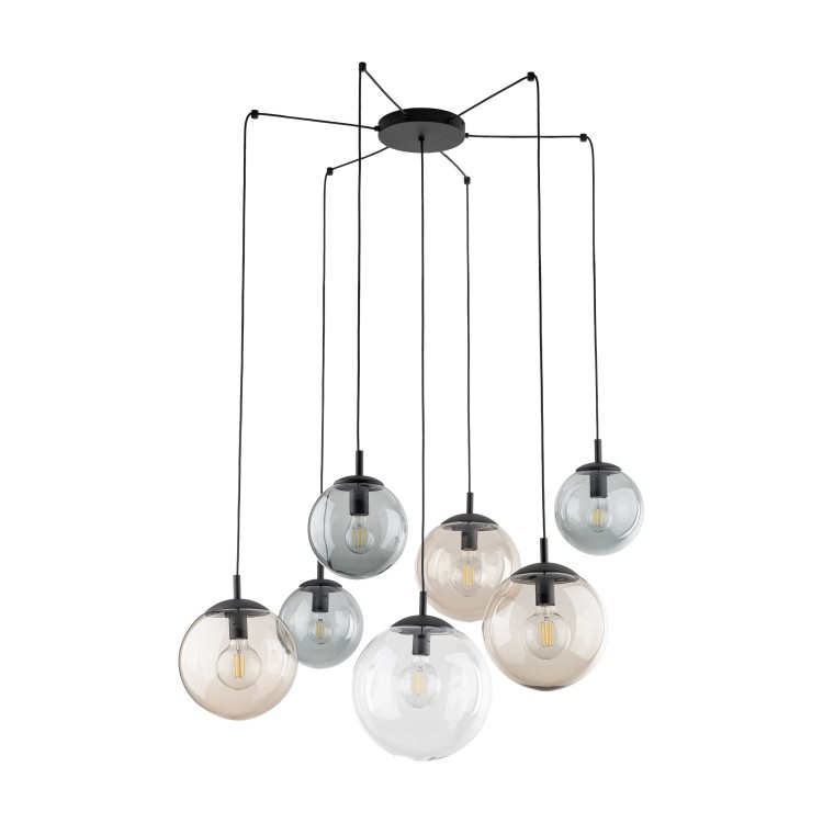ESME MIX Lampa wisząca 7 4863 TK Lighting Czarny Transparentny, Brązowy, Grafitowy
