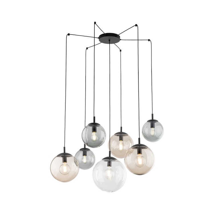 ESME MIX Lampa wisząca 7 4863 TK Lighting Czarny Transparentny, Brązowy, Grafitowy