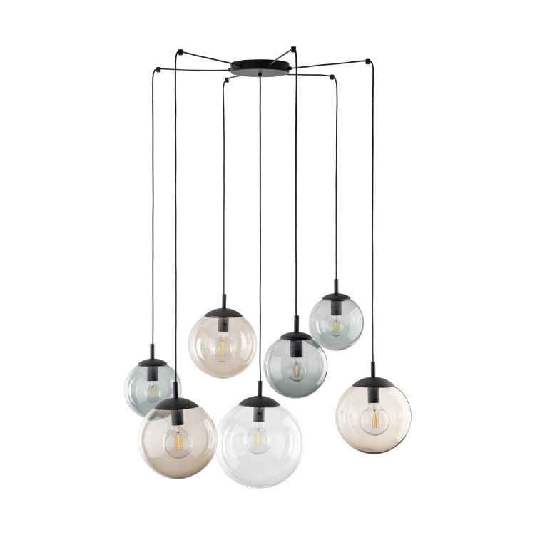 ESME MIX Lampa wisząca 7 4863 TK Lighting Czarny Transparentny, Brązowy, Grafitowy