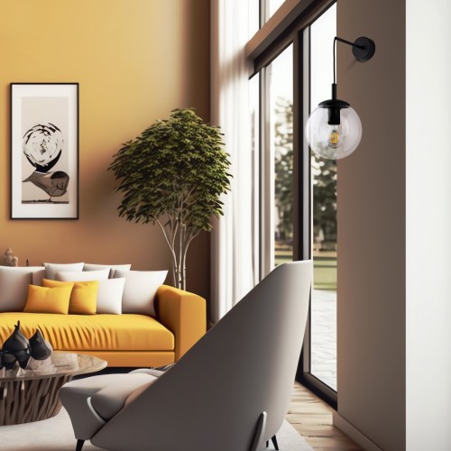 ESME TRANSPARENT Kinkiet 1 5387 TK Lighting Czarny Transparentny